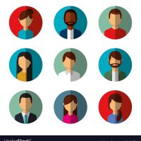 people avatars social media characters round icons vector illustration